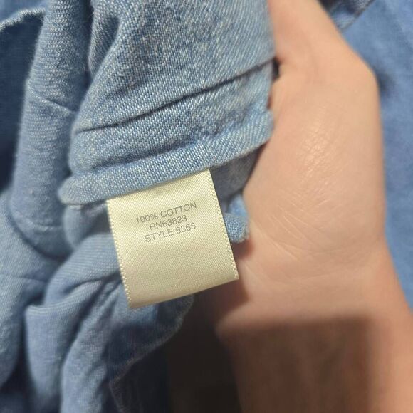 Christopher & Banks Vintage 90s Blue Denim Pleated Top - Picture 5 of 5